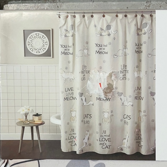 SKL HOME Other - SKL Home Cats Rule Shower Curtain Size 72” x 72” NWT